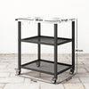 Outsunny Outdoor Grill Cart with Stainless Steel Tabletop, 3-Tier Pizza Oven Stand with Adjustable Shelf, Hooks, Wheels, Black