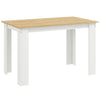 HOMCOM Dining Table for 4-6 People, Kitchen Table with Wood Effect for Dining Room, Oak and White