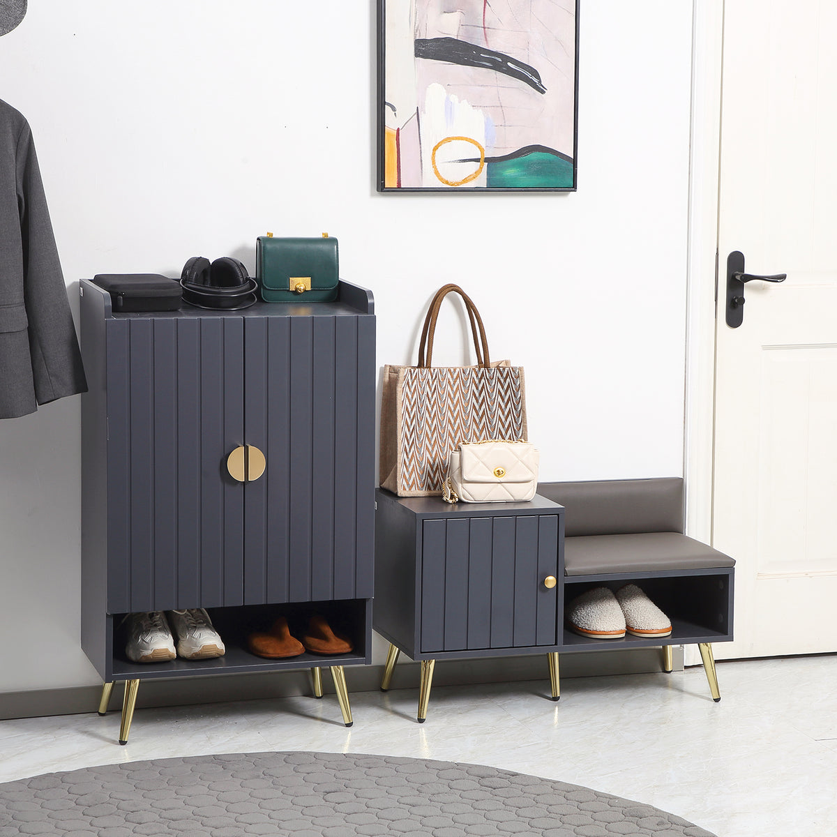 HOMCOM Shoe Storage Unit in Grey