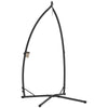 Outsunny Hammock Chair Stand Only, Hanging Chair Stand with X-Shape Base, Heavy Duty Steel Single Hammock Egg Swing Frame for Indoor Outdoor, 150 KG Load Capacity Black
