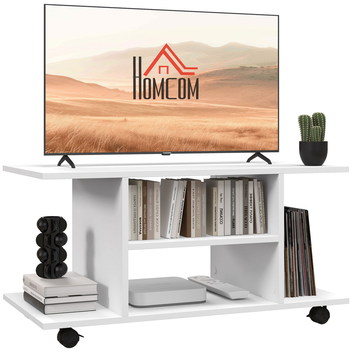 HOMCOM Modern TV Cabinet Stand in White