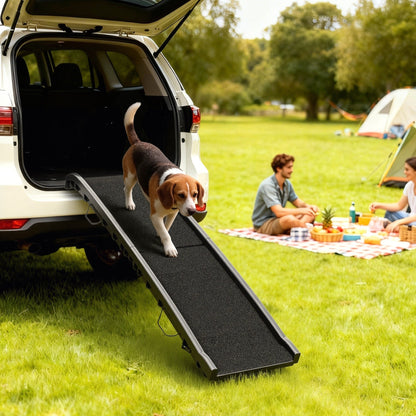 PawHut Foldable Dog Ramp with Frosted Anti-slip Surface, Portable & Lightweight, for Cars, Home, 155 x 38.5 x 15.5 cm