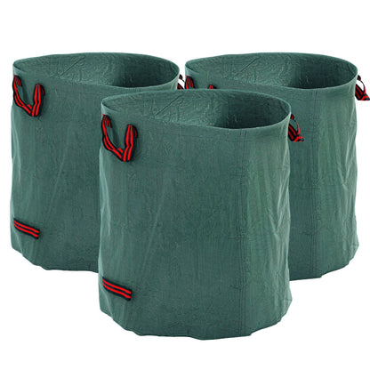 Outsunny Garden Waste Bags, 272L x 3 Heavy Duty Garden Bags, Foldable and Reusable Waste Sacks with Handles for Loading Leaf, Trash, Debris, Green