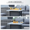 Outsunny 71 x 71cm 40000 BTU Gas Firepit Table - Black/Grey