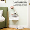 HOMCOM Floating High Gloss Bedside Table - High Gloss White