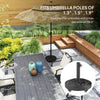 Outsunny Parasol Base, Umbrella Base with Wheels Cast Iron Effect, for Umbrella, Canopy, Weather Resistant, Black