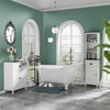 kleankin Bathroom Furniture Set, Bathroom Floor Cabinet with Drawer and Double Door, Tall Bathroom Cabinet with Drawer and Adjustable Shelf for Bathroom, White