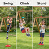 AIYAPLAY Climbing Rope, Kids Tree Swing Kit with Platforms and Disc Swings Seat, Obstacle Course Kids for Garden, Red