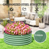 Outsunny Galvanised Raised Garden Bed with Safety Edging, Outdoor Raised Planter Box with Gloves, 120 x 120 x 43cm, Light Green