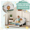 AIYAPLAY Toddler Bed with Storage, Guardrails, Lion Design, for Ages 3-8 Years, Fits 140 x 70cm Mattress, Green