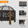 Outsunny Metal Large Firepit Bowl Outdoor 2-In-1 Round Fire Pit Brazier w/ Lid,  BBQ Grill, Poker for Backyard, Camping, Bonfire, Wood Burning Stove, 78 x 78 x 60cm, Black