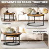 HOMCOM Set of Two Wood-Effect Stacking Tables - Rustic Brown