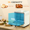 HOMCOM Mini Oven, 15 Litres Electric Oven and Grill with 60-230_ Adjustable Temperature, 60 Minute Timer, Include Baking Tray, Wire Rack and Crumb Tray, 1000W, Cream White
