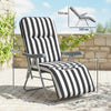 Outsunny Set of 2 Foldable Patio Sun Lounger with Adjustable Backrest and Cushion, Grey and White