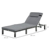 Outsunny Rattan Sun Lounger, 5-Level Adjustable Garden Lounger Recliner with Cushion and Headrest, Outdoor Reclining Sunbed, Steel Frame Garden Chair for Patio, Beach, Terrace, Dark Grey