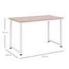 HOMCOM Computer Desk, Writing Table, 120 x 60 x 76cm Workstation for Home Office, Study with Metal Frame, Simple Assembly, White