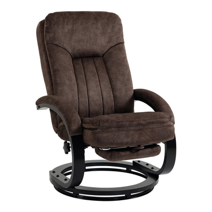 HOMCOM Swivel Recliner Chair in Dark Brown