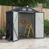Galvanized Metal Tool House with 4 Vents and Lockable Doors-Dark Grey