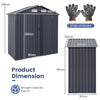 Galvanized Metal Tool House with 4 Vents and Lockable Doors-Dark Grey