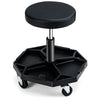 Garage Workshop Creeper Seat with Padded Seat and Tool Tray-Black