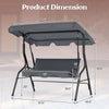 Garden Patio Metal Swing 3 Seater Lounger-Grey