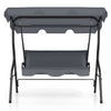 Garden Patio Metal Swing 3 Seater Lounger-Grey