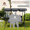 Garden Patio Metal Swing 3 Seater Lounger-Grey