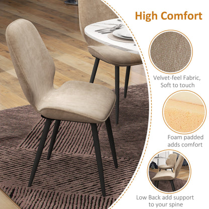 HOMCOM Dining Table Set, Folding Kitchen Table with Storage Shelves, 2 Velvet Upholstered Chairs, Natural Wood Finish and Light Brown