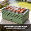 Outsunny Portable Charcoal BBQ Grill, Battery Powered Barbecue Grill with Built-in Fan for Camping Picnic, Light Green