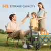 Outsunny 62L Festival Trolley on Wheels, Garden Folding Trolley Cart, 120kg Heavy Duty Collapsible Folding Wagon with Adjustable Handle and Carrying Bag for Beach, Camping, Festival, Green