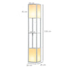 HOMCOM Modern Shelf Floor Lamp with Dual Ambient Light, Standing Lamp Living Room, Bedroom, 156cm, Grey