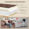 HOMCOM Modern 3 Seater Sofa with Spring Cushion, 212 cm Fabric Jumbo Cord Sofa Couch with 2 Scatter Cushions, Upholstered Corduroy Settee for Living Room, Bedroom, Home Office, Coffee
