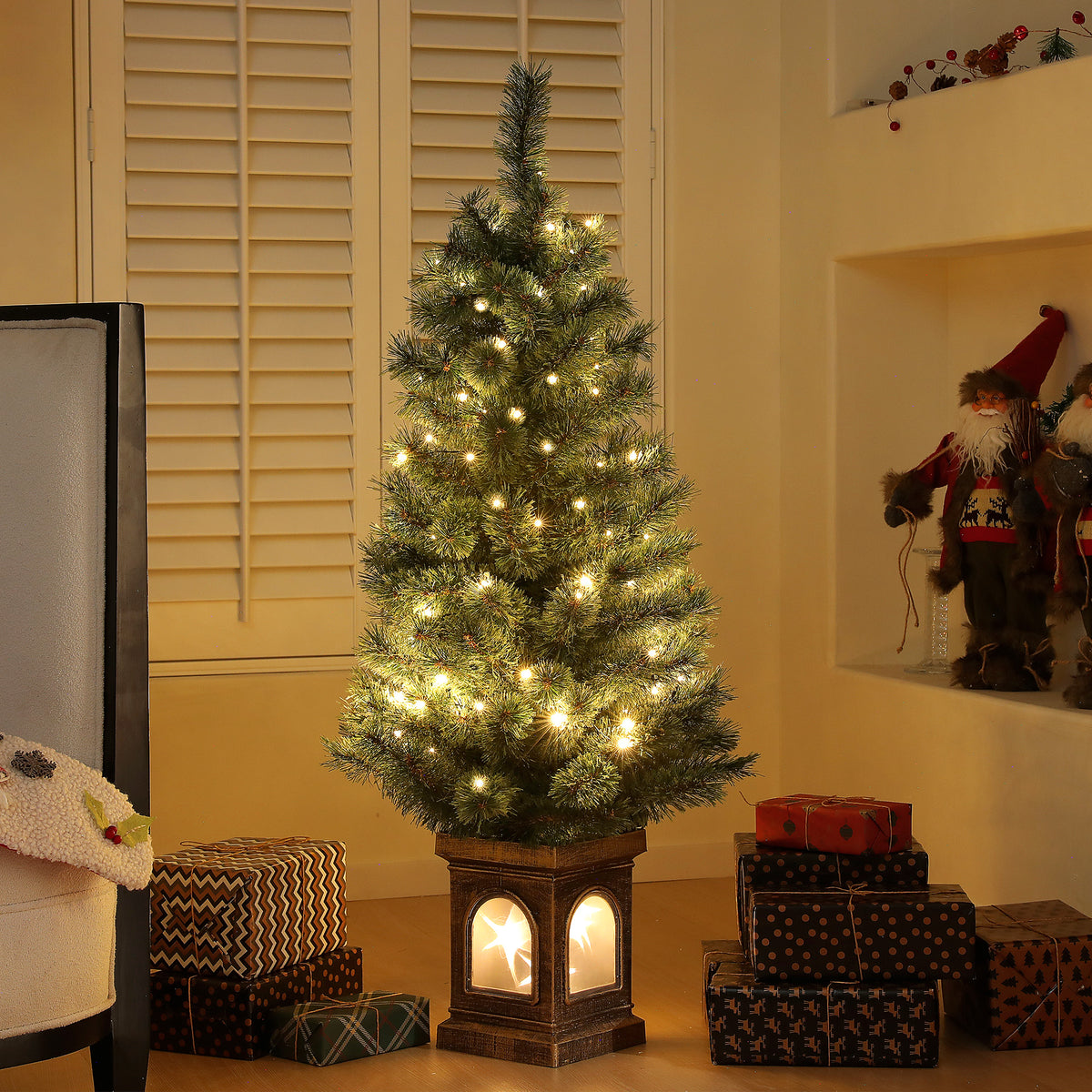 HOMCOM 4ft Artificial Christmas Tree in Green