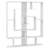 7-Tier Geometric Bookshelf with 2 Anti-Tipping Kits-White