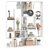 7-Tier Geometric Bookshelf with 2 Anti-Tipping Kits-White