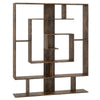 7-Tier Geometric Bookshelf with 2 Anti-Tipping Kits-Rustic Brown