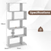 Geometric S-Shaped Bookcase with Anti-Toppling Device for Living Room Home Office-Grey
