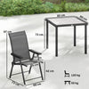 Outsunny 5 Pieces Outdoor Dining Set, Garden Dining Set for 4 with Square Table and Folding Chairs, Grey