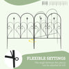 Outsunny Set of Five Decorative Heart Metal Fence Panels - Black