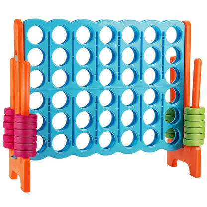 Giant 4 in A Row Game Set with 42 jumbo rings and sliders-blue