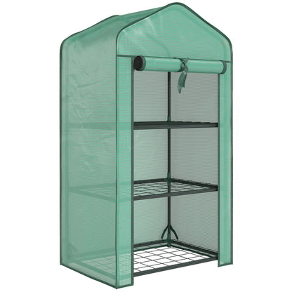 Outsunny Three-Tier Mini Greenhouse - Green