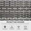 Outsunny Rattan Folding Sun Lounger Outdoor Chair with Cushion and Pillow Grey