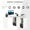 HOMCOM L-Shaped Computer Desk with Storage Compartments, Drawer and Cabinet, Laptop PC Corner Table, Home Office Workstation, 120 x 115 x 76cm, White