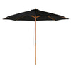 Outsunny 3(m) Garden Parasol, Pulley Operated Patio Umbrella, Wooden Table Market Umbrella with Rope Pulley Mechanism and 8 Ribs, Black