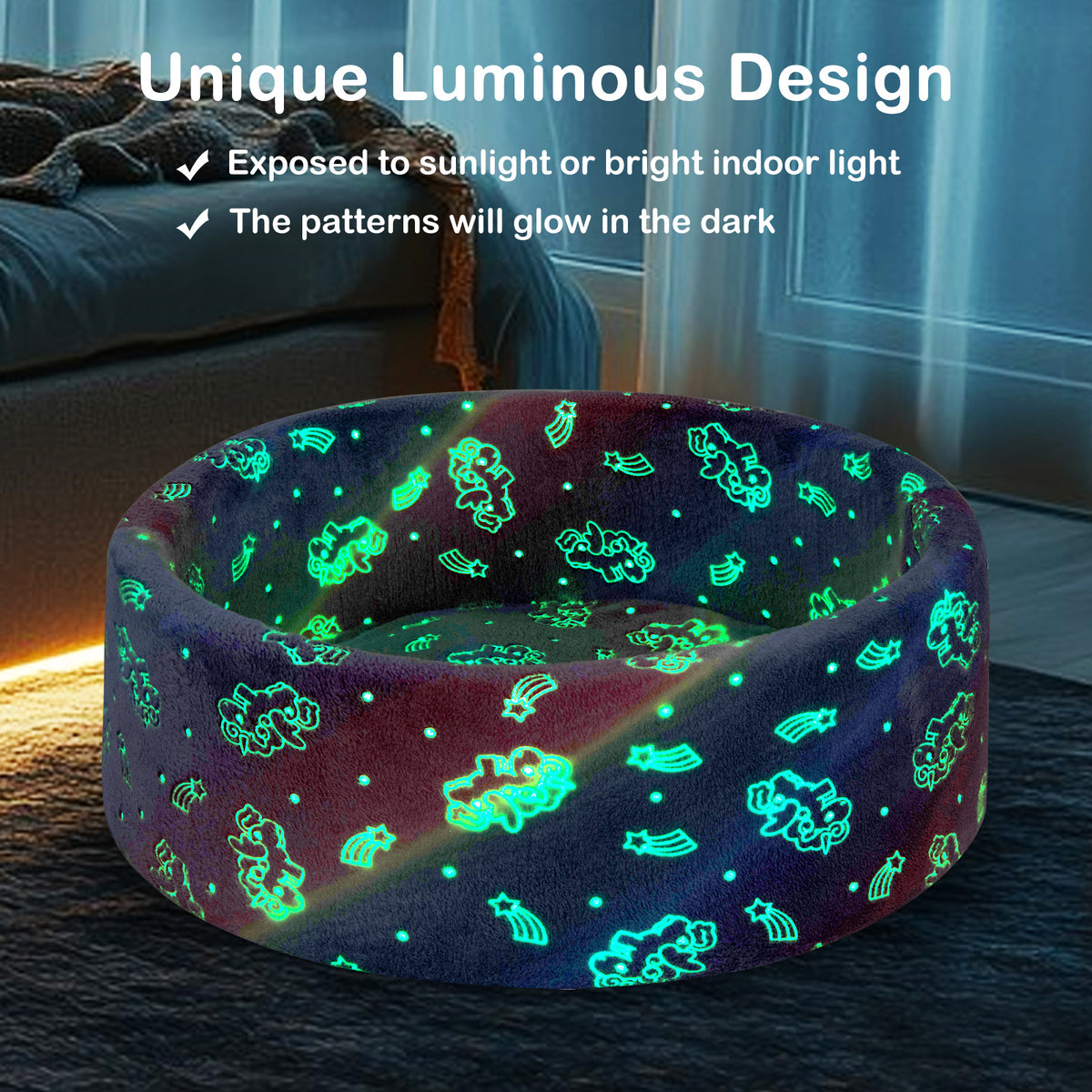 The unique luminous design of the baby playpen & playards glows brightly in the dark