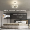 HOMCOM Crystal Ceiling Light Fixture, Semi Flush Mount Modern Crystal Chandelier Ceiling Light for Living Room, Bedroom, Hallway, Dining Room, E14 Base 3-Lights, Bulbs Not Included, Silver Tone