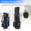 Golf Stand Bag wIth 14 Way Top Dividers 6 Pockets Cooler Bag Dual Strap and Rain Hood-Blue