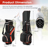 Golf Stand Bag wIth 14 Way Top Dividers 6 Pockets Cooler Bag Dual Strap and Rain Hood-Red