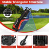 Golf Stand Bag wIth 14 Way Top Dividers 6 Pockets Cooler Bag Dual Strap and Rain Hood-Red