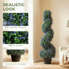 HOMCOM Artificial Lavender Topiary Tree Set of 2, UV Resistant Fake Plants in Pot for Indoor Outdoor Decor, 90 cm, Purple